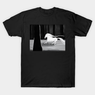 White horse | black and white | Artprint T-Shirt